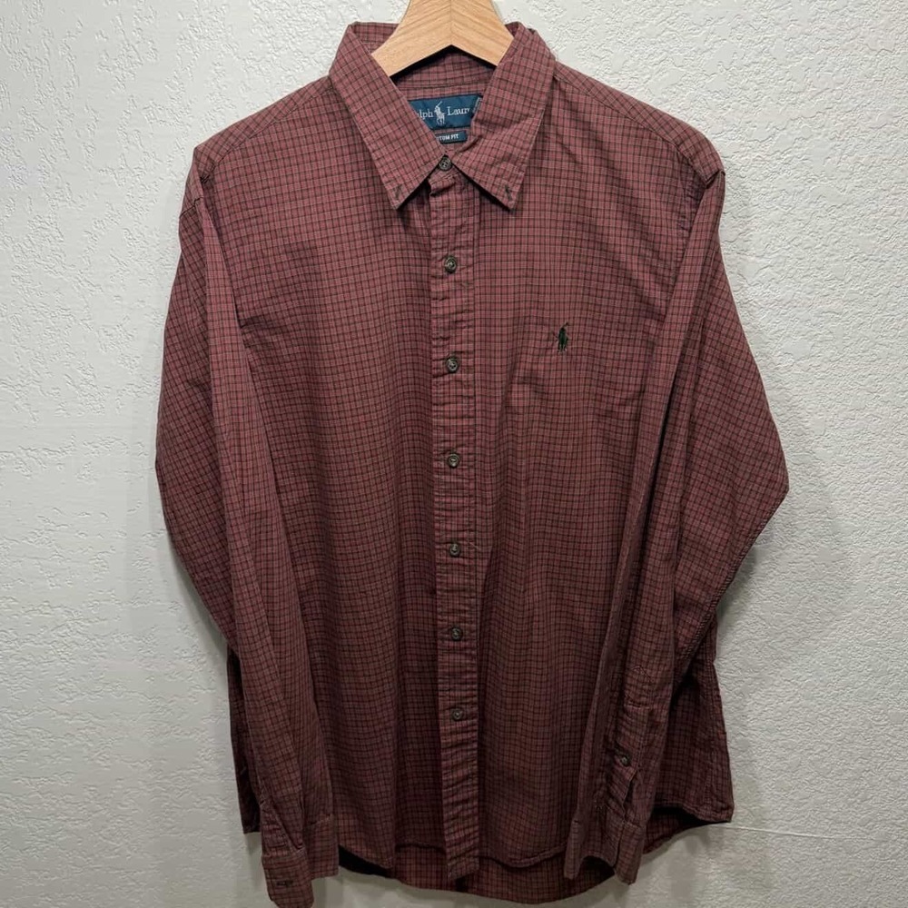Ralph Lauren Red Plaid Button Up Shirt Long Sleeve Shirt